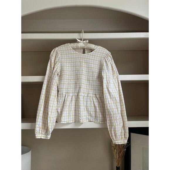 Universal Threads Yellow Plaid Shirred Top - Size Small - Picture 6 of 8